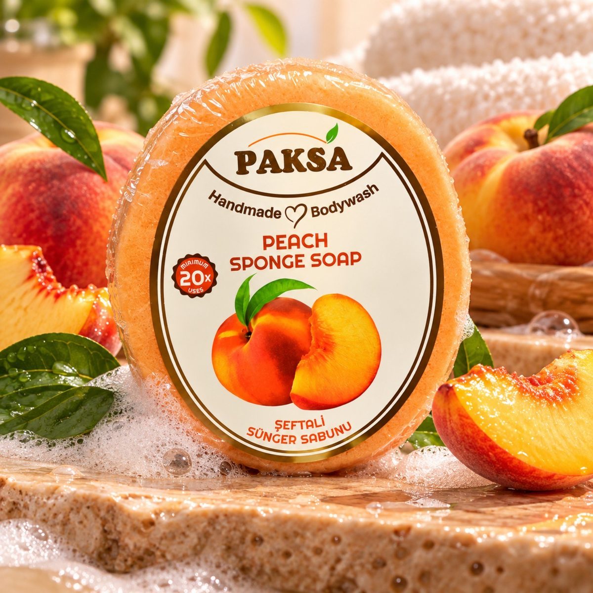 Sabonete Esponja Corporal PAKSA – Pêssego