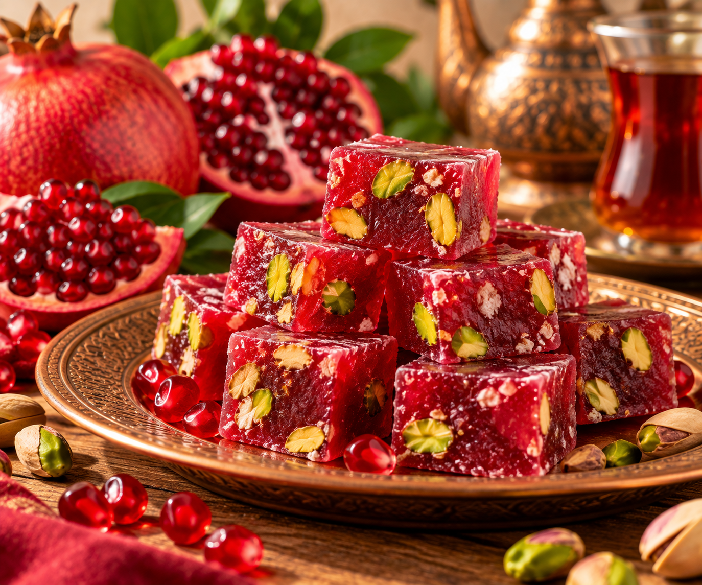 Lokum de Romã — Sabor Autêntico da Turquia 🇹🇷